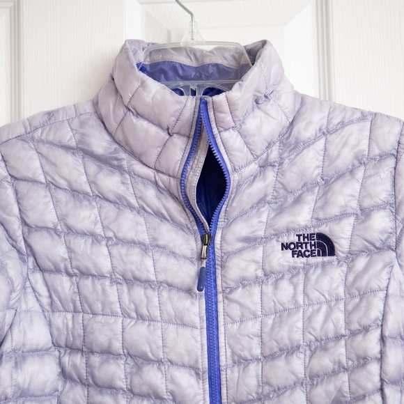 The North Face Puffer Jacket Women S Purple Full Zip Quilted Lightweight Coat - Picture 2 of 5